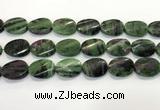 CRZ796 15.5 inches 18*25mm twisted oval ruby zoisite gemstone beads