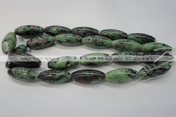 CRZ80 15.5 inches 15*35mm rice ruby zoisite gemstone beads