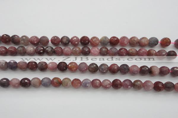 CRZ851 15.5 inches 7mm faceted round natural ruby gemstone beads