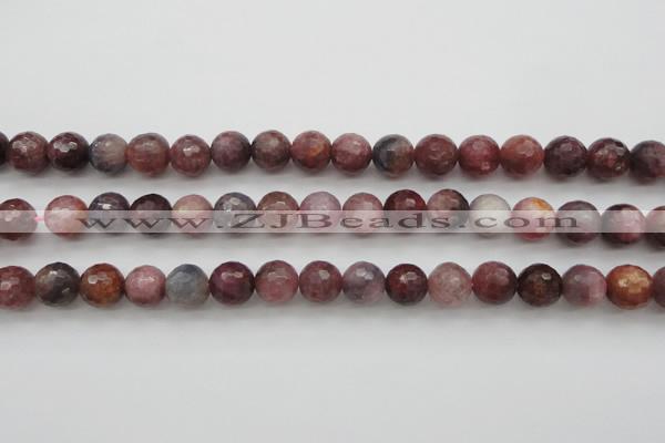 CRZ852 15.5 inches 8mm faceted round natural ruby gemstone beads