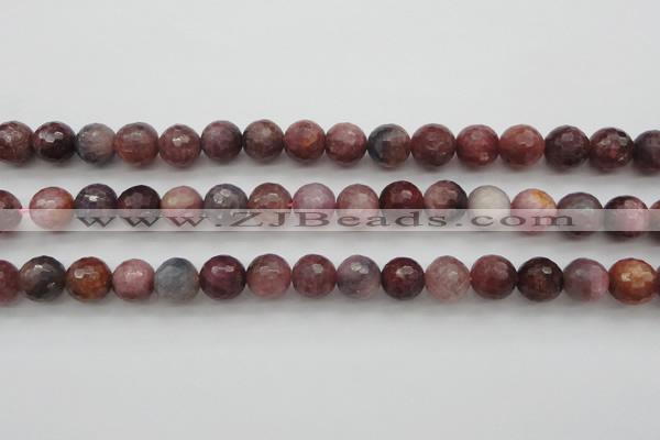 CRZ853 15.5 inches 9mm faceted round natural ruby gemstone beads
