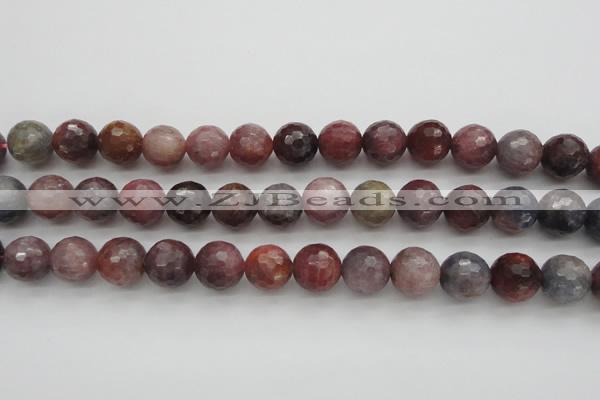 CRZ855 15.5 inches 11mm faceted round natural ruby gemstone beads