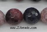 CRZ884 15.5 inches 12mm faceted round natural ruby sapphire beads