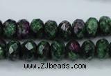 CRZ911 15.5 inches 6*10mm faceted rondelle Chinese ruby zoisite beads