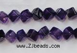 CSA10 15.5 inches 7*7mm cube synthetic amethyst beads wholesale