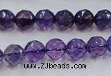 CSA17 15.5 inches 10mm faceted round synthetic amethyst beads