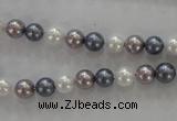 CSB1010 15.5 inches 6mm round mixed color shell pearl beads