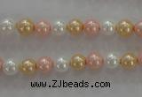 CSB1014 15.5 inches 6mm round mixed color shell pearl beads