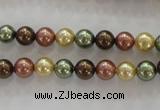 CSB1016 15.5 inches 6mm round mixed color shell pearl beads