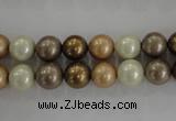 CSB1044 15.5 inches 8mm round mixed color shell pearl beads
