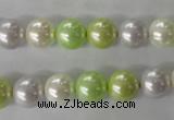 CSB1061 15.5 inches 10mm round mixed color shell pearl beads