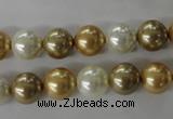 CSB1068 15.5 inches 10mm round mixed color shell pearl beads