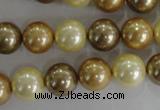 CSB1100 15.5 inches 12mm round mixed color shell pearl beads