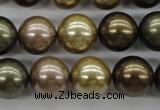 CSB1134 15.5 inches 14mm round mixed color shell pearl beads