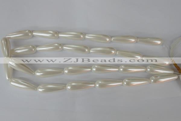 CSB116 15.5 inches 10*30mm teardrop shell pearl beads wholesale