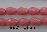 CSB1165 15.5 inches 10*14mm faceted teardrop shell pearl beads