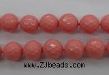 CSB1178 15.5 inches 10mm faceted round shell pearl beads