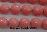 CSB1179 15.5 inches 12mm faceted round shell pearl beads