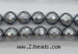 CSB1201 15.5 inches 10mm faceted round shell pearl beads