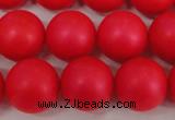 CSB1307 15.5 inches 8mm matte round shell pearl beads wholesale