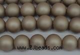 CSB1320 15.5 inches 4mm matte round shell pearl beads wholesale