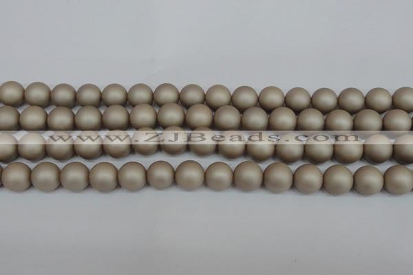 CSB1322 15.5 inches 8mm matte round shell pearl beads wholesale