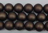 CSB1330 15.5 inches 4mm matte round shell pearl beads wholesale