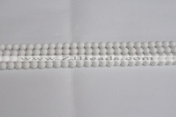 CSB1350 15.5 inches 4mm matte round shell pearl beads wholesale