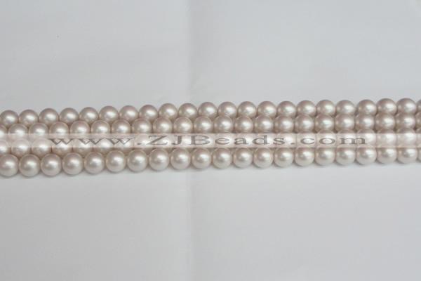 CSB1356 15.5 inches 6mm matte round shell pearl beads wholesale