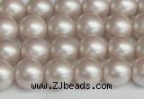 CSB1357 15.5 inches 8mm matte round shell pearl beads wholesale