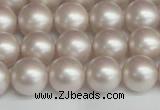 CSB1358 15.5 inches 10mm matte round shell pearl beads wholesale