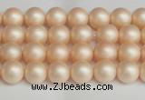 CSB1360 15.5 inches 4mm matte round shell pearl beads wholesale
