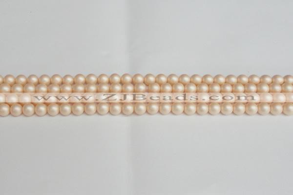CSB1360 15.5 inches 4mm matte round shell pearl beads wholesale