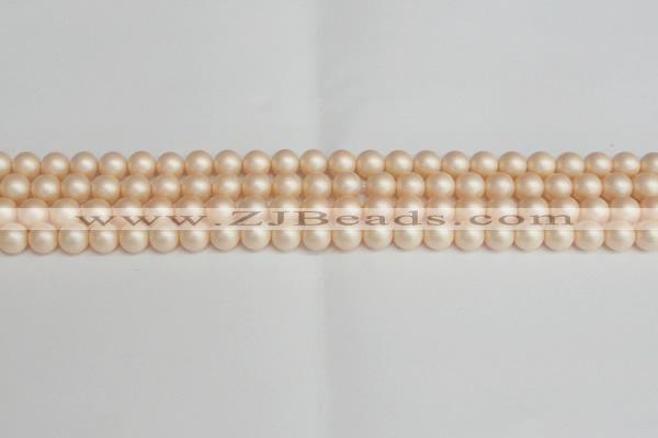 CSB1361 15.5 inches 6mm matte round shell pearl beads wholesale
