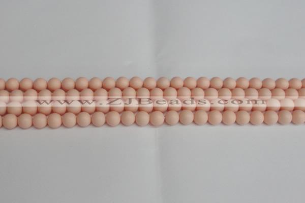 CSB1366 15.5 inches 6mm matte round shell pearl beads wholesale