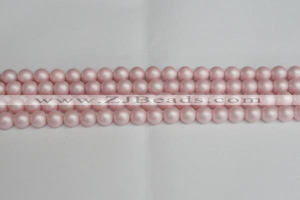 CSB1373 15.5 inches 10mm matte round shell pearl beads wholesale