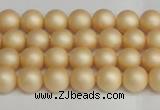 CSB1375 15.5 inches 4mm matte round shell pearl beads wholesale