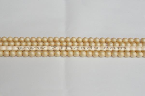 CSB1375 15.5 inches 4mm matte round shell pearl beads wholesale