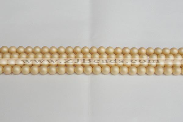 CSB1376 15.5 inches 6mm matte round shell pearl beads wholesale