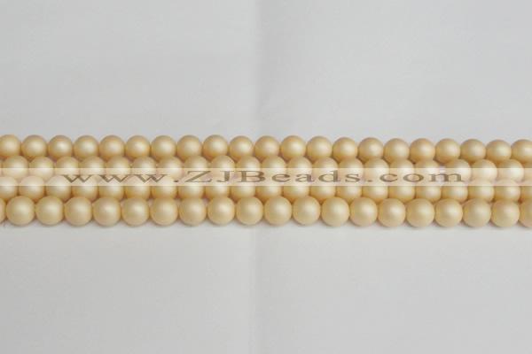 CSB1377 15.5 inches 8mm matte round shell pearl beads wholesale