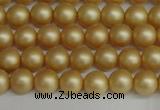 CSB1380 15.5 inches 4mm matte round shell pearl beads wholesale