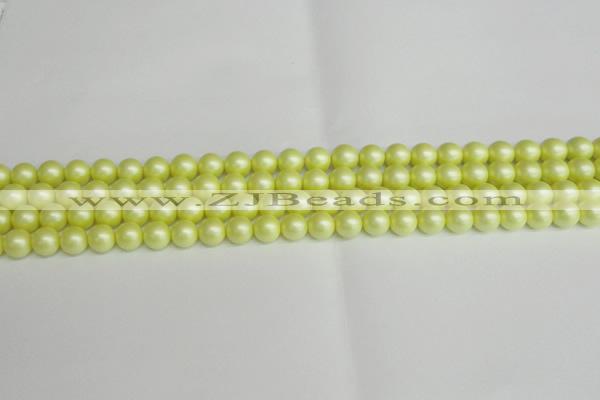 CSB1385 15.5 inches 4mm matte round shell pearl beads wholesale