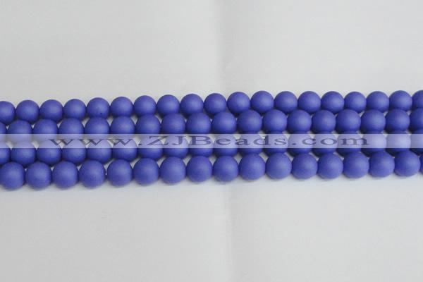 CSB1413 15.5 inches 10mm matte round shell pearl beads wholesale