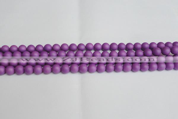 CSB1415 15.5 inches 4mm matte round shell pearl beads wholesale