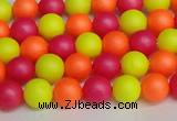 CSB1425 15.5 inches 4mm matte round shell pearl beads wholesale