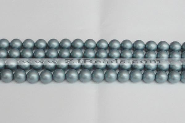 CSB1439 15.5 inches 12mm matte round shell pearl beads wholesale