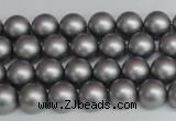 CSB1440 15.5 inches 4mm matte round shell pearl beads wholesale