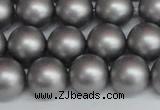 CSB1444 15.5 inches 12mm matte round shell pearl beads wholesale