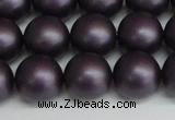 CSB1449 15.5 inches 12mm matte round shell pearl beads wholesale