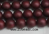 CSB1452 15.5 inches 8mm matte round shell pearl beads wholesale